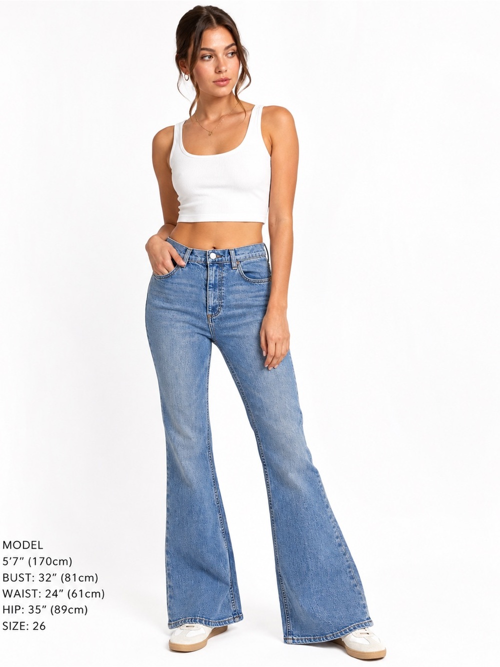 Aritzia Denim Forum The Twiggy High Rise Flare Jeans Light Wash Size 26W/28 L